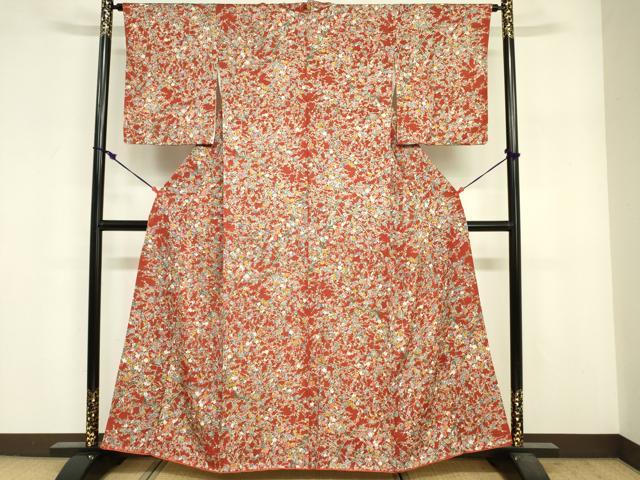 平和屋着物■上質な小紋 手描き 枝梅文 正絹 逸品 DABF6493zy