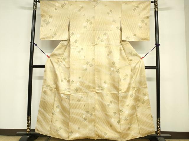 平和屋着物■上質な小紋 楓文 正絹 逸品 DABF6496zy