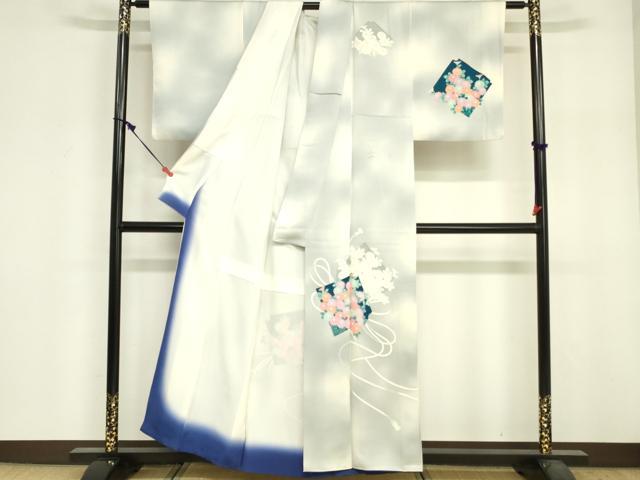 平和屋着物■訪問着 色紙重ね花文 暈し染め 正絹 逸品 DABF6511zy