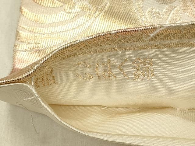 平和屋着物◎西陣 服部織物謹製 六通柄袋帯 こはく錦 草花丸文 金糸 引箔 正絹 逸品 DABF6567qp