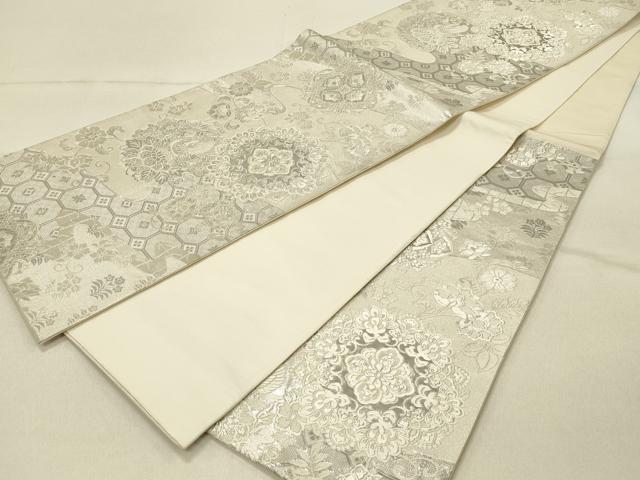 平和屋着物◎六通柄袋帯 霞文 天平唐草文 プラチナ二重箔 正絹 逸品 DABF6610qp