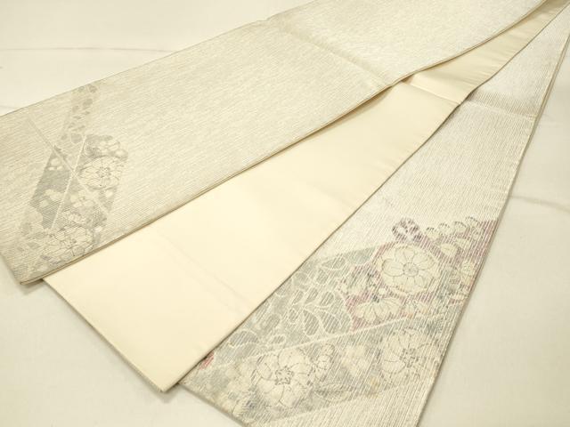 平和屋着物◎太鼓柄袋帯 辻が花 銀糸 正絹 逸品 DABF6618qp