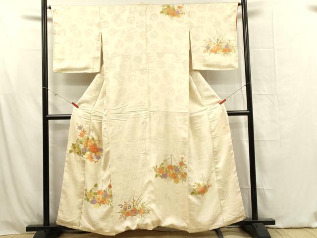 平和屋着物■訪問着 駒刺繍 草花文 金彩 正絹 逸品 DABF6809qp