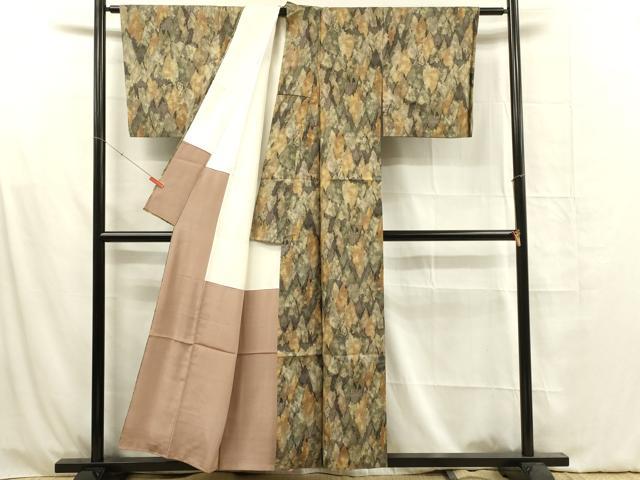 平和屋着物■本場染大島紬 風景文 正絹 逸品 DABF6819qp