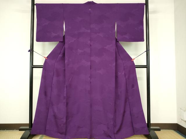 平和屋着物■上質な色無地 風景花地紋 桑の実色 正絹 逸品 DABF6892qp