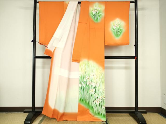 平和屋着物■訪問着 杜若文 暈し染め 正絹 逸品 DABF6912qp