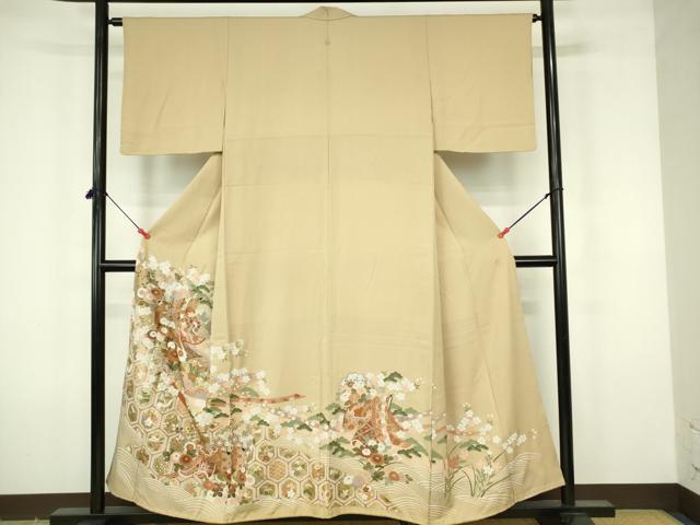 平和屋着物■豪華色留袖 誰が袖飛鶴花文 金彩 正絹 逸品 DABF6916qp