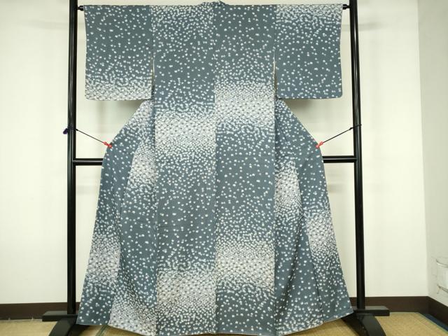 平和屋着物■上質な小紋 松 暈し染め 正絹 逸品 DABF6917qp