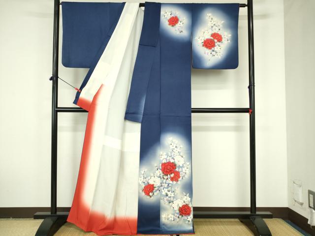 平和屋着物■訪問着 草花文 暈し染め 正絹 逸品 DABF6931qp