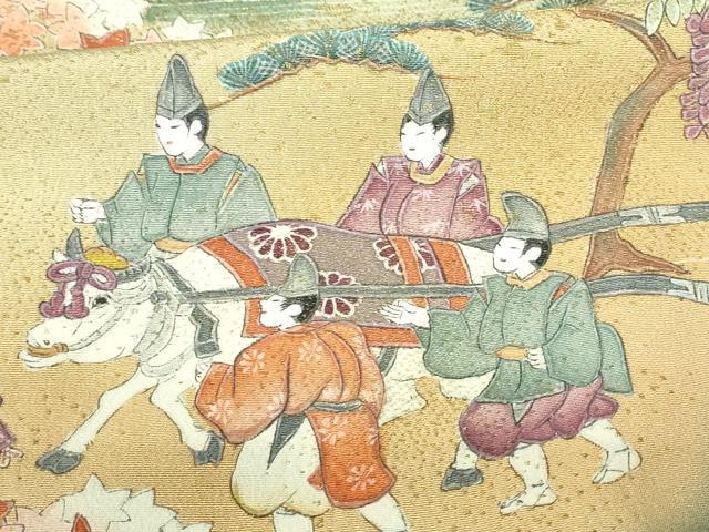 平和屋着物■豪華黒留袖 作家物 寿光織 人物風景文 暈し染め 金糸 正絹 逸品 DABF6933qp