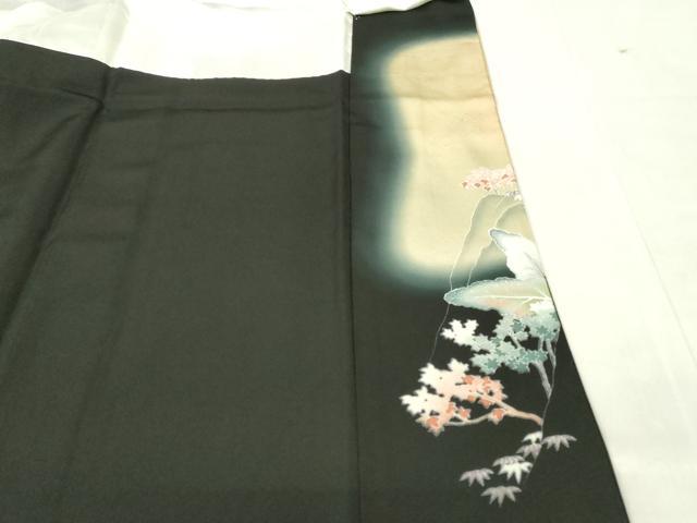 平和屋着物■豪華黒留袖 作家物 寿光織 人物風景文 暈し染め 金糸 正絹 逸品 DABF6933qp
