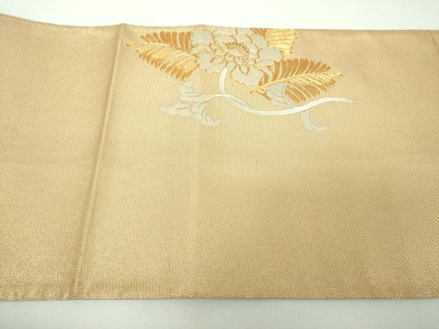 平和屋着物●銀座きしや 太鼓柄袋帯 駒刺繍 総刺繍 若松葉 花唐草文 金糸 正絹 逸品 DABF7129ps