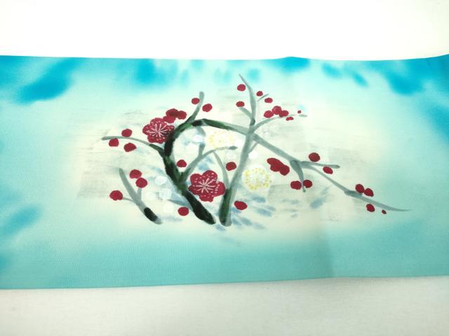 平和屋着物●九寸名古屋帯 手描き 飾花文 正絹 逸品 DABF7160ps