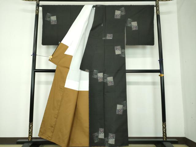 平和屋着物●本場大島紬 9マルキ 地空 百人一首 カルタ 正絹 逸品 未使用 DABF7193ps