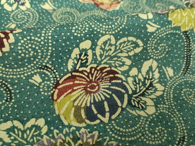 平和屋着物●上質な小紋 型染 菊唐草 正絹 逸品 DABF7195ps