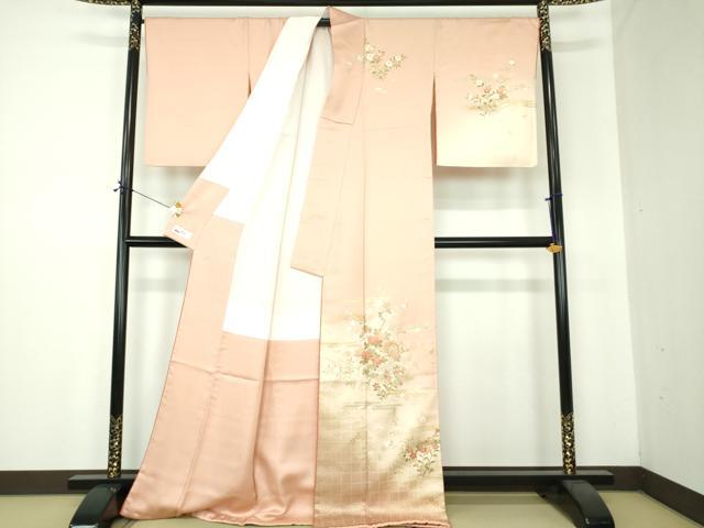平和屋着物●訪問着 駒刺繍 鼓花文 暈し染め 金彩 やまと誂製 正絹 逸品 DABF7202ps