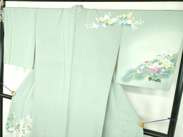 平和屋着物●訪問着 友禅 枝花文 南天文 暈し染め ますいわ屋扱い 正絹 逸品 DABF7204ps