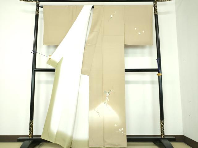 平和屋着物●本加賀友禅作家 南克治 訪問着 草花文 暈し染め 正絹 逸品 DABF7221ps