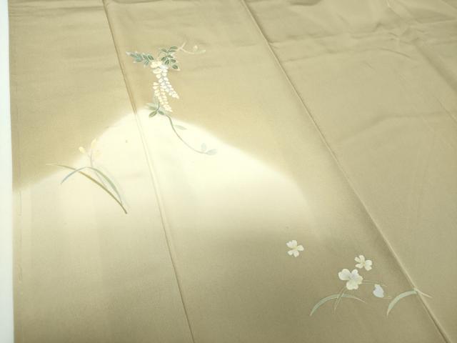 平和屋着物●本加賀友禅作家 南克治 訪問着 草花文 暈し染め 正絹 逸品 DABF7221ps