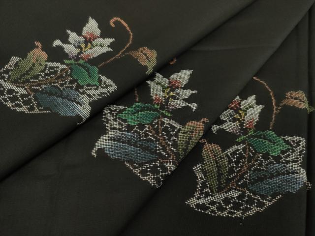 平和屋着物●本場大島紬 9マルキ 地空 花籠文 正絹 逸品 未使用 DABF7229ps