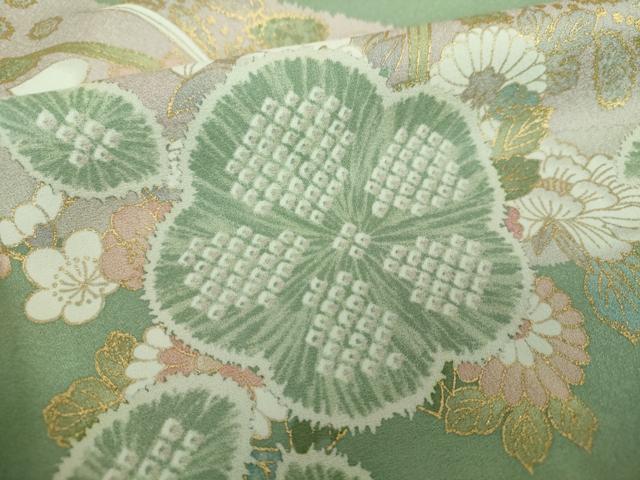 平和屋着物●訪問着 辻が花 流水花文 金彩 正絹 逸品 DABF7232ps