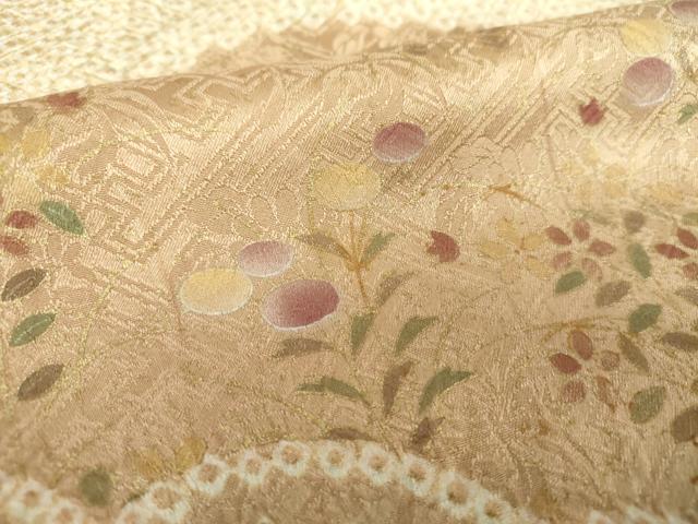 平和屋着物●訪問着 総絞り 雲取り花文 金彩 ロング丈 正絹 逸品 DABF7233ps