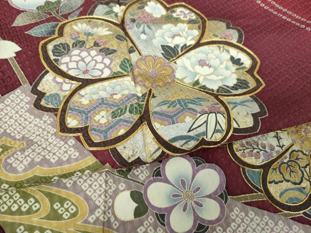 平和屋着物●豪華振袖 駒刺繍 舞花文 暈し染め 金銀彩 正絹 逸品 未使用 DABF7238ps