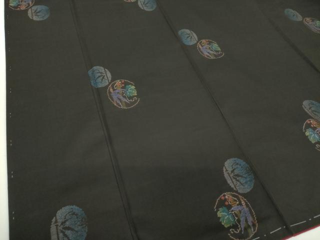 平和屋着物●本場大島紬 9マルキ 地空 笹竹丸文 正絹 逸品 未使用 DABF7245ps