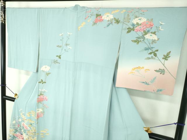 平和屋着物●本加賀友禅作家 前川哲 訪問着 草花文 暈し染め 正絹 逸品 DABF7246ps