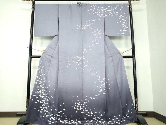 平和屋着物●訪問着 背抜き仕立て 舞桜 暈し染め ロング丈 正絹 逸品 DABF7247ps