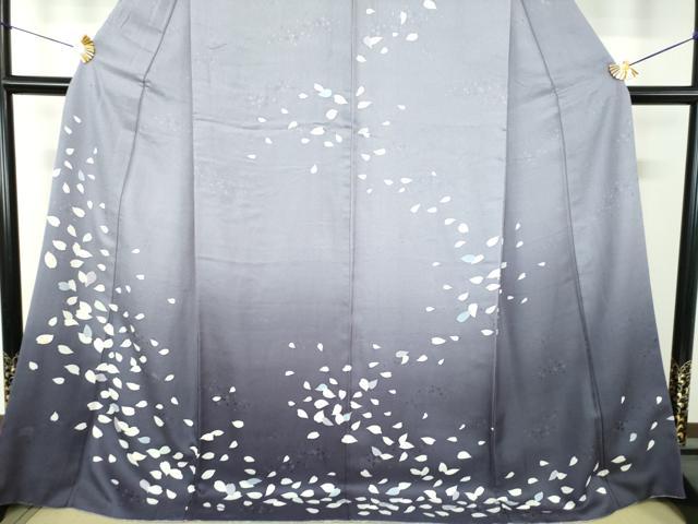 平和屋着物●訪問着 背抜き仕立て 舞桜 暈し染め ロング丈 正絹 逸品 DABF7247ps