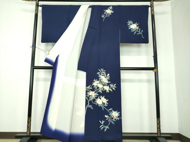 平和屋着物●本加賀友禅作家 南克治 訪問着 枝花文 正絹 逸品 DABF7249ps