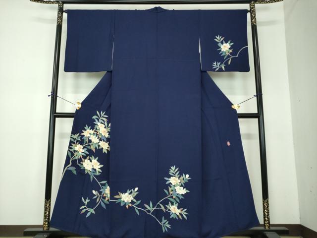 平和屋着物●本加賀友禅作家 南克治 訪問着 枝花文 正絹 逸品 DABF7249ps