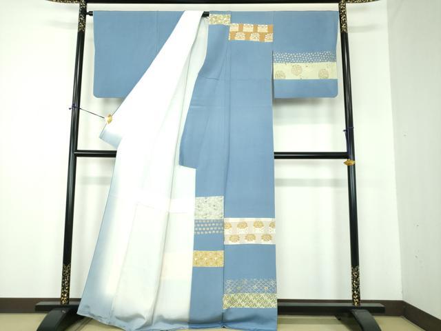 平和屋着物●訪問着 名物裂花鳥文 笹蔓緞子 金彩 正絹 逸品 DABF7251ps