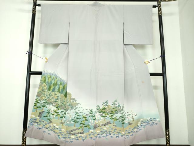 平和屋着物●本加賀友禅作家 堀哲也 色留袖 松竹梅 水辺風景 暈し染め 正絹 逸品 DABF7252ps