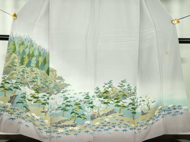 平和屋着物●本加賀友禅作家 堀哲也 色留袖 松竹梅 水辺風景 暈し染め 正絹 逸品 DABF7252ps