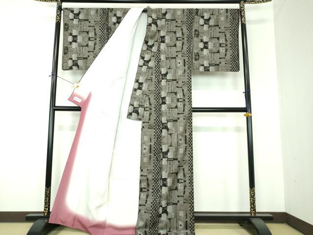 平和屋着物●本場大島紬 9マルキ 古代染色純泥染 抽象文様 永長織物謹製 やまと誂製 証紙付き 正絹 逸品 DABF7256ps