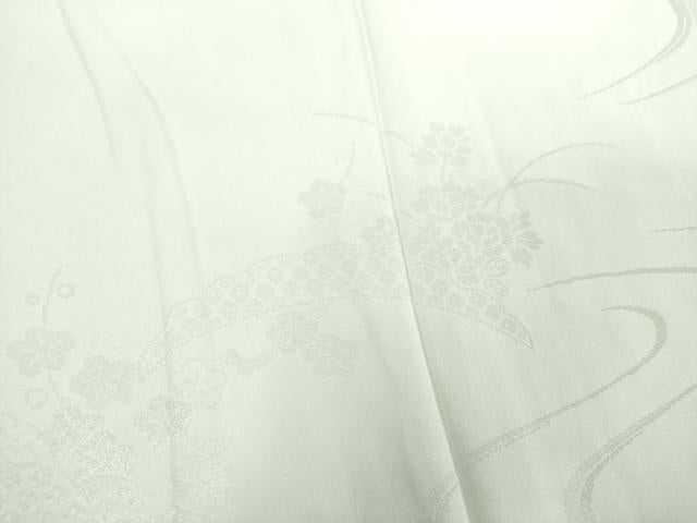 平和屋着物●上質な長襦袢 無双仕立て 流水雪芝花地紋 三越扱い 洗える着物 DABF7266ps