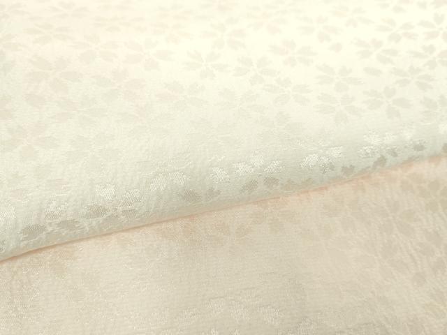 平和屋着物●上質な長襦袢 袷 半衿刺繍 舞桜地紋 暈し染め 反端付き 正絹 逸品 DABF7267ps