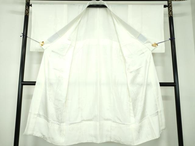 平和屋着物●上質な長襦袢 無双仕立て 流水花丸地紋 生成色 正絹 逸品 DABF7268ps
