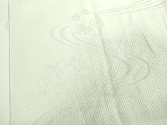 平和屋着物●上質な長襦袢 無双仕立て 流水花丸地紋 生成色 正絹 逸品 DABF7268ps