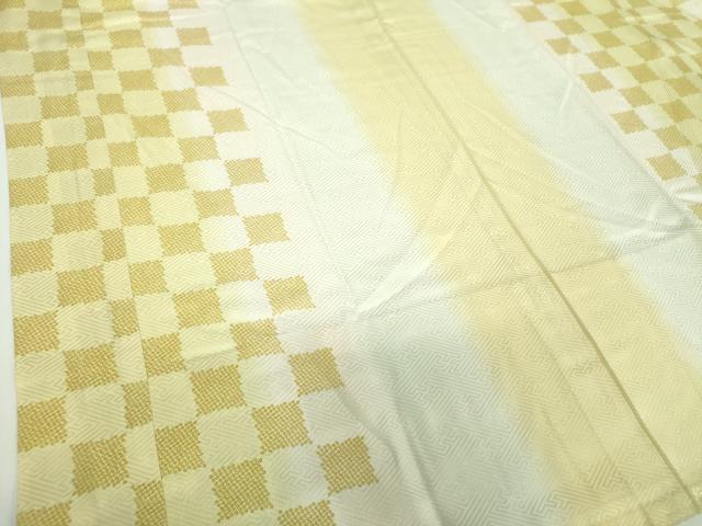 平和屋着物●上質な長襦袢 単衣 鹿の子市松文様 暈し染め 正絹 逸品 DABF7269ps