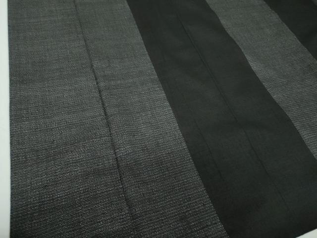 平和屋着物●結城紬 100亀甲 間道 黒地 正絹 逸品 DABF7274ps