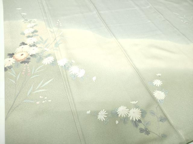 平和屋着物●中国三大刺繍 相良刺繍 訪問着 手描き 菊文 暈し染め 正絹 逸品 DABF7490ps