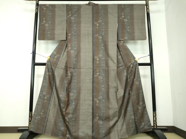 平和屋着物●本場大島紬 9マルキ 更紗花間道 正絹 逸品 DABF7494ps