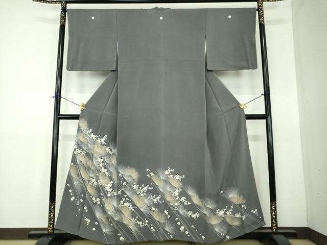 平和屋着物●豪華色留袖 駒刺繍 梅松文 鬼しぼ縮緬 金彩 正絹 逸品 DABF7499ps