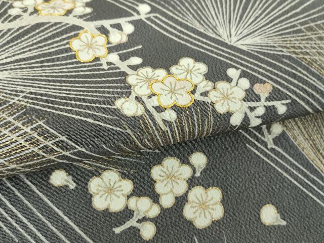 平和屋着物●豪華色留袖 駒刺繍 梅松文 鬼しぼ縮緬 金彩 正絹 逸品 DABF7499ps