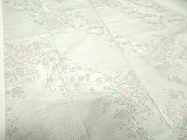 平和屋着物●本場大島紬 白大島 9マルキ 花文箱 正絹 逸品 未使用 DABF7501ps