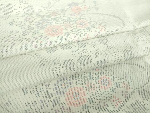 平和屋着物●本場大島紬 白大島 9マルキ 花文箱 正絹 逸品 未使用 DABF7501ps