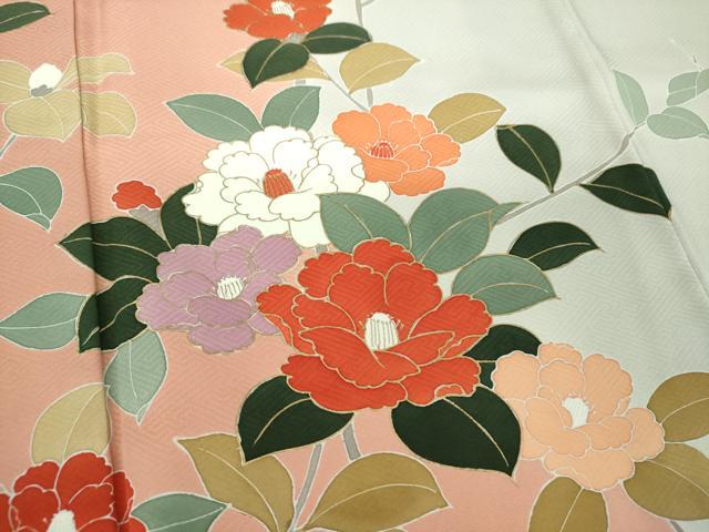 平和屋着物●訪問着 枝花文 金彩 正絹 逸品 DABF7505ps